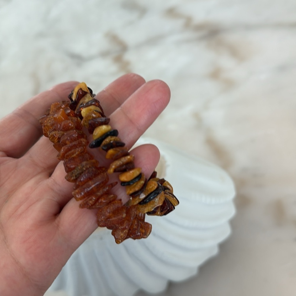 Baltic amber chip bead bracelet set of two - Picture 5 of 15